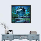 Stone Portal on Moonlit Lake Wall Art