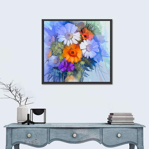 Oil Painted Flowers Wall Art