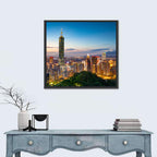 Taipei Skyline at Dusk Wall Art