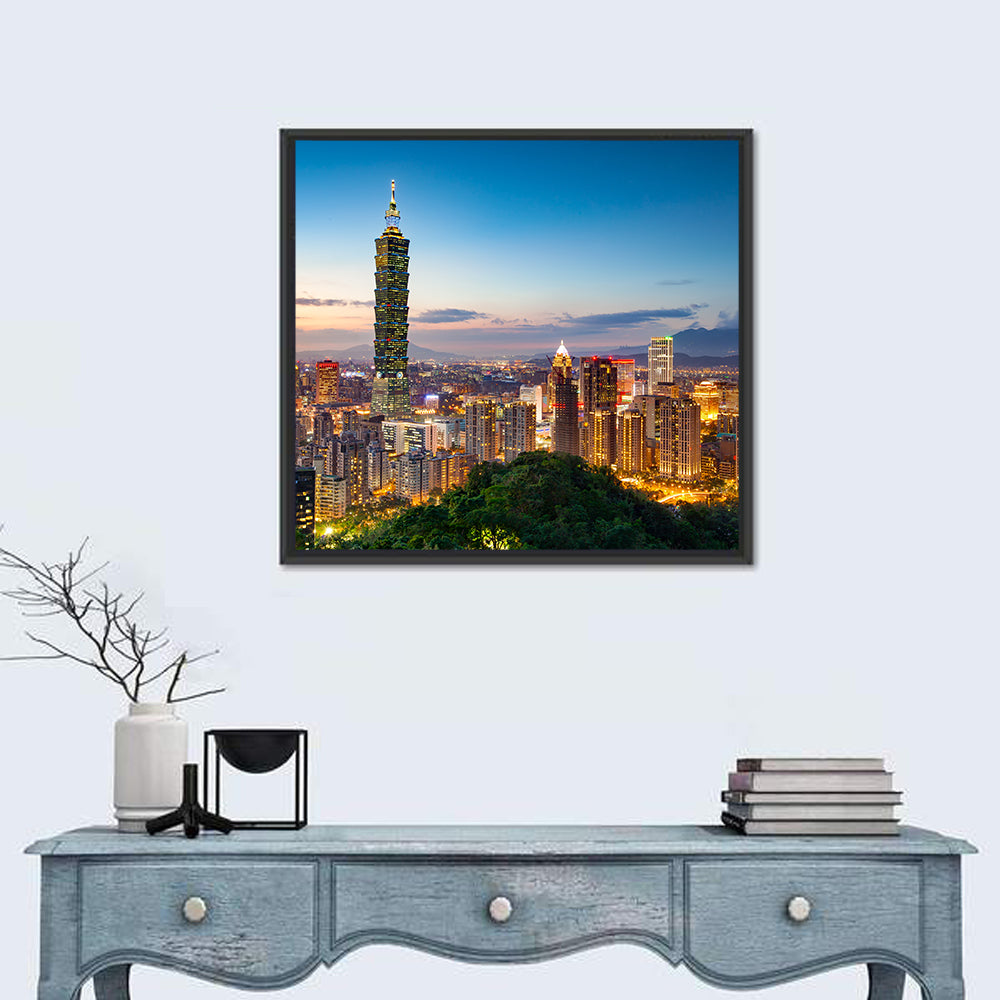 Taipei Skyline at Dusk Wall Art