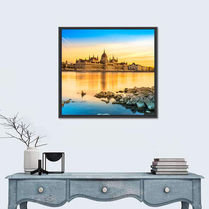 Budapest Parliament at Golden Hour Wall Art