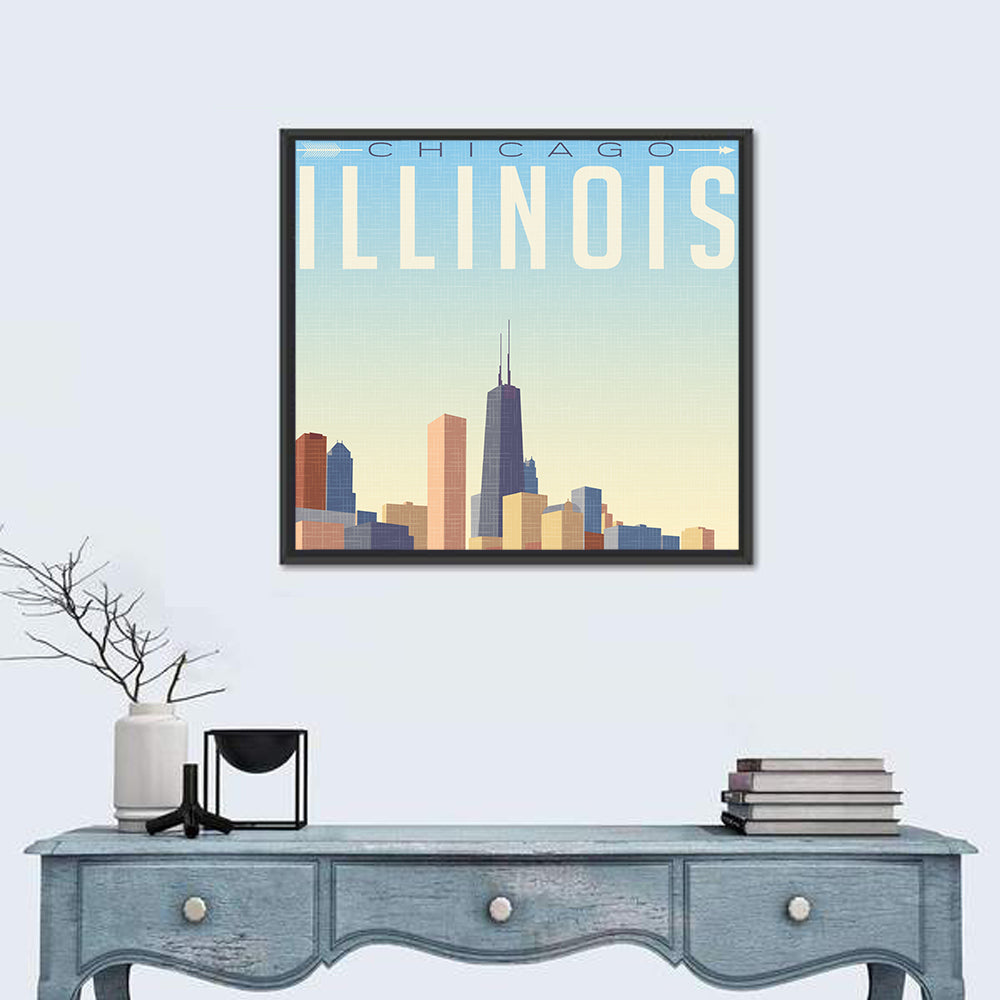 Vintage Chicago Travel Wall Art