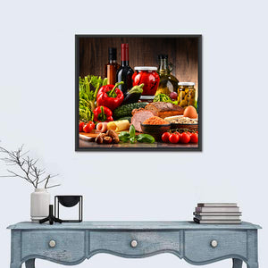 Organic Food Products Composition Wall Art