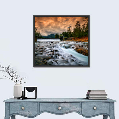 Mentawa Dam at Dusk Wall Art