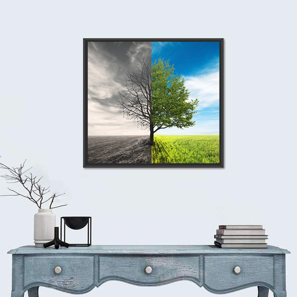 Split Tree in Field Wall Art