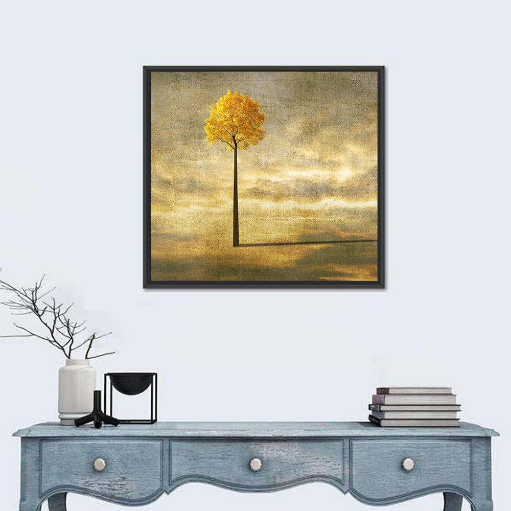 Solitary Tree at Golden Hour Wall Art