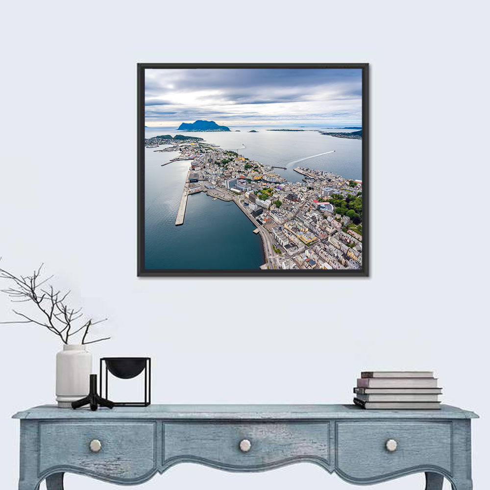 Aksla View Over Ålesund Harbor Wall Art