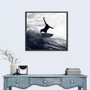 Dog Surfer Riding the Waves Wall Art