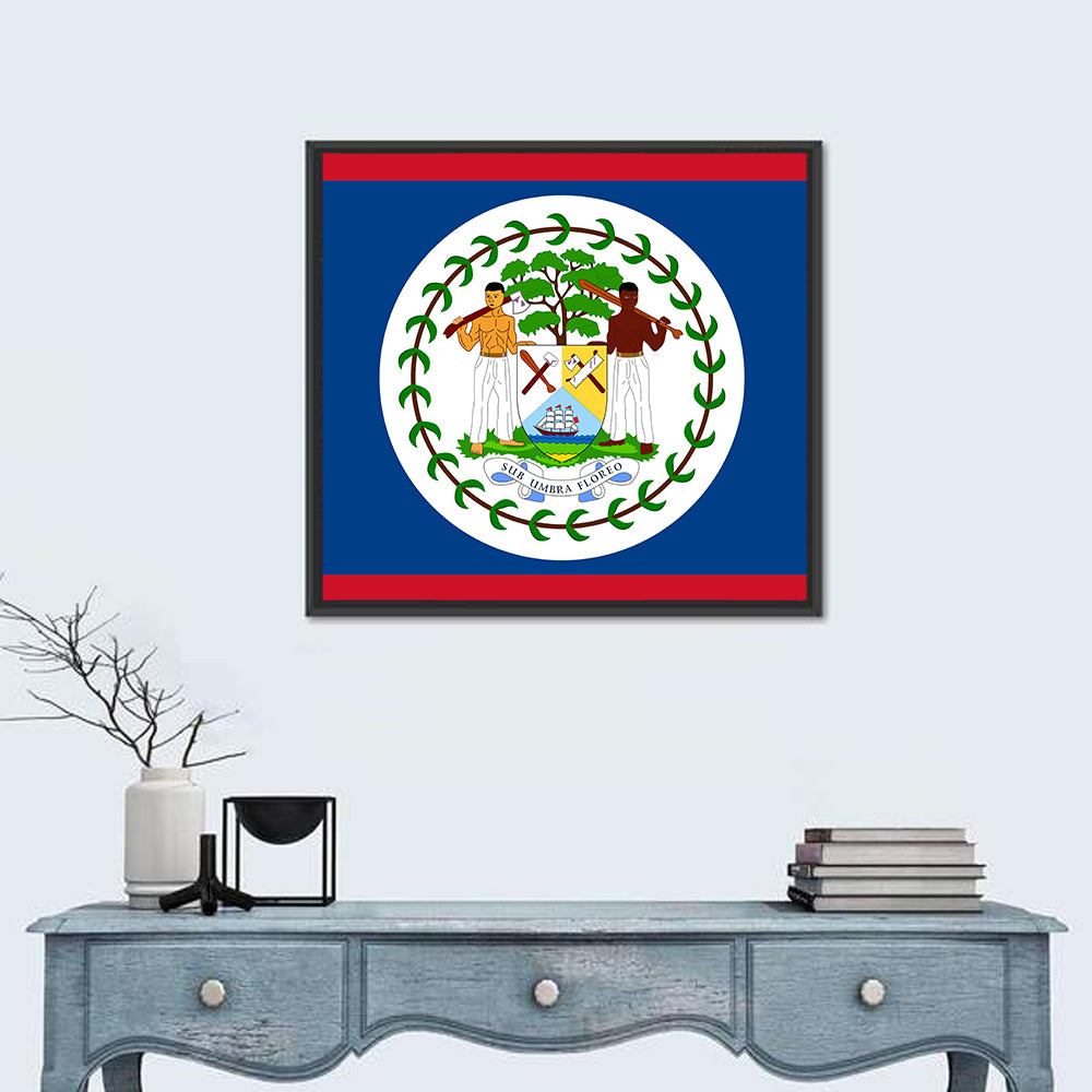 Belize National Flag Emblem Wall Art