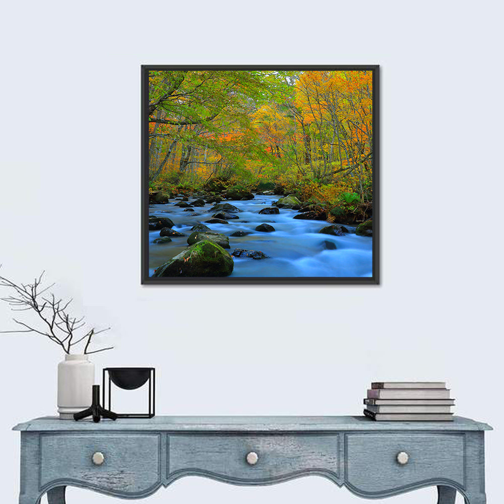 Oirase Gorge Autumn Stream Wall Art