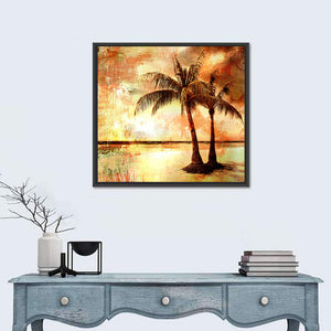 Tropical Beach Sunset Artwork Wall Art