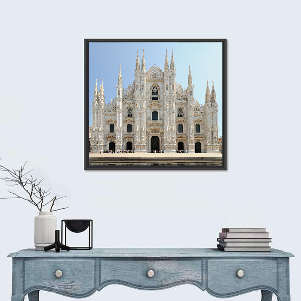 Milan Cathedral Facade Wall Art in a room, square