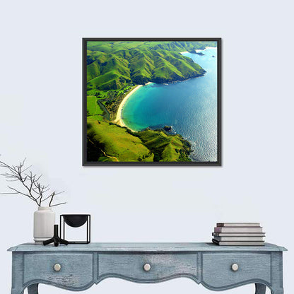 Taupo Bay Aerial View Wall Art