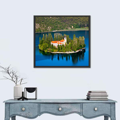Visovac Monastery on Lake Krka Wall Art