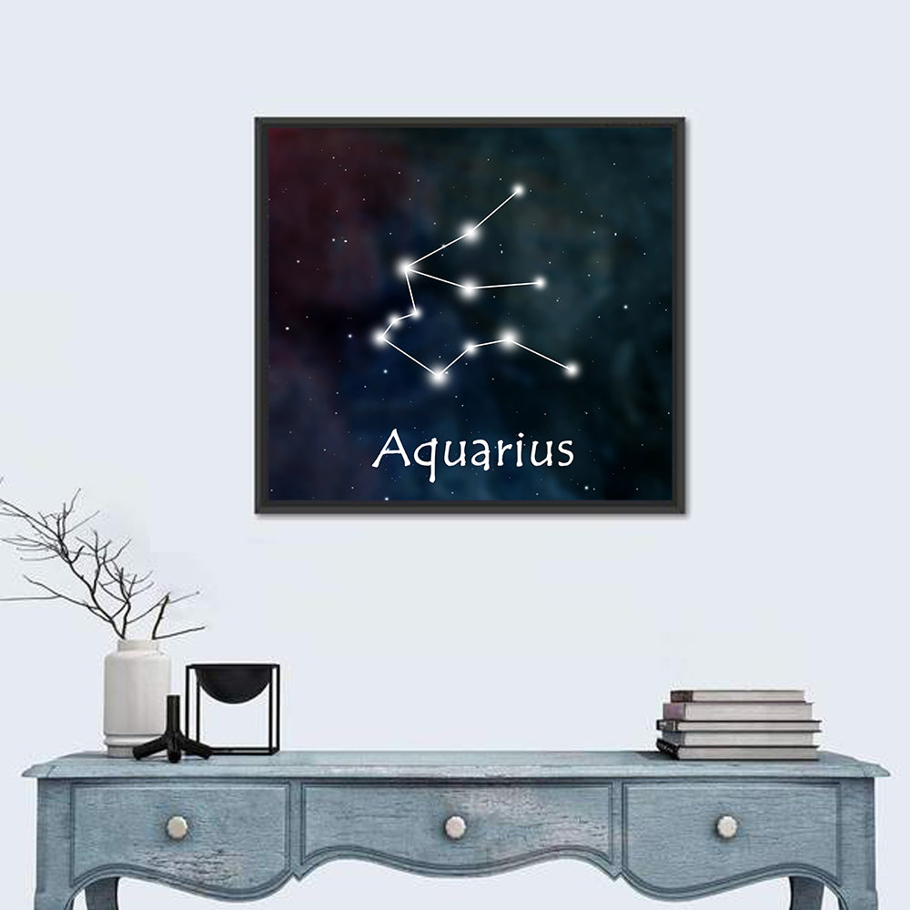 Aquarius Constellation Star Map Wall Art