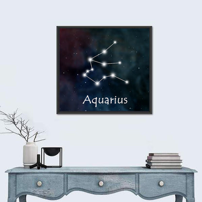Aquarius Constellation Star Map Wall Art