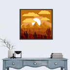 Layered Desert Sunset Wall Art