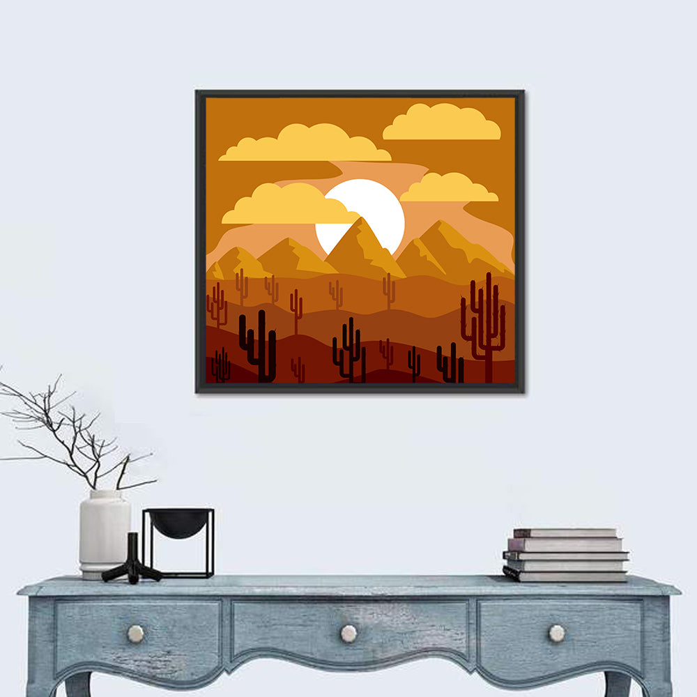Layered Desert Sunset Wall Art