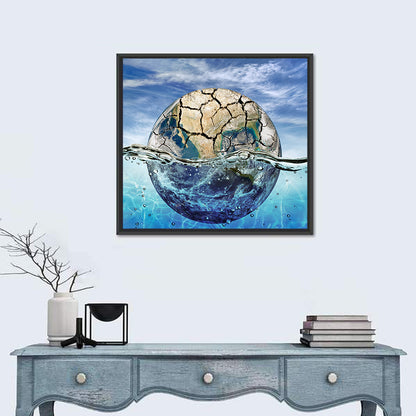 Half-submerged Planet Concept Wall Art