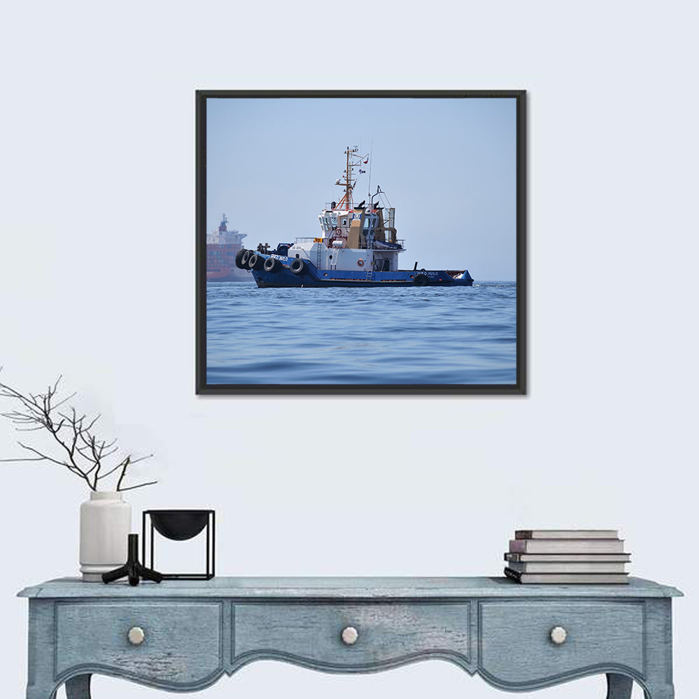 Tugboat Off Valparaiso Coast Wall Art