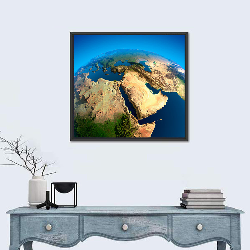 Satellite View of the Middle East Wall Art