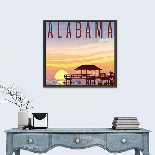 Alabama Pier Sunset Wall Art