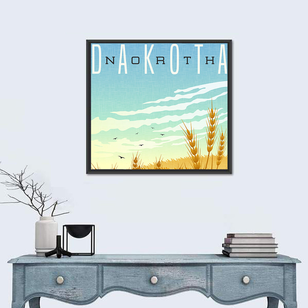 North Dakota Wheat Field Graphic Wall Art in a room, square