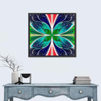 Stained Glass Fractal Floral Pattern Wall Art