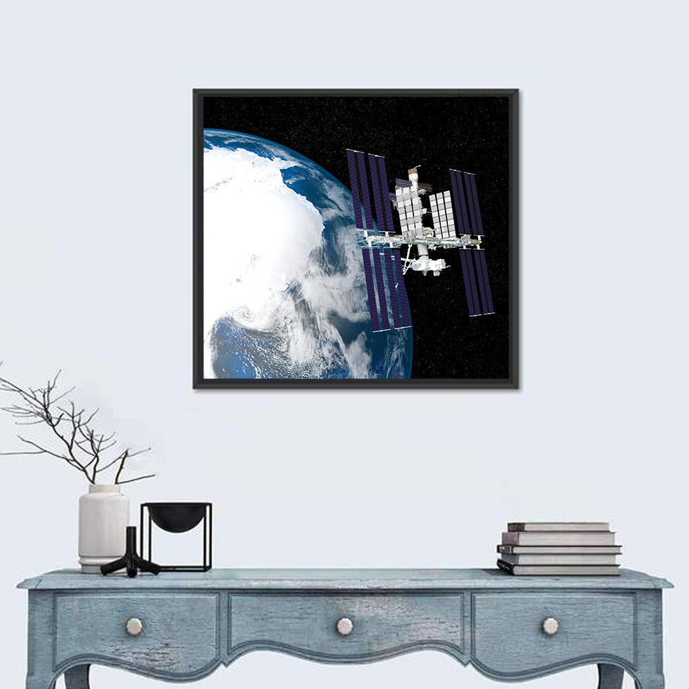 Iss Over Antarctica Wall Art