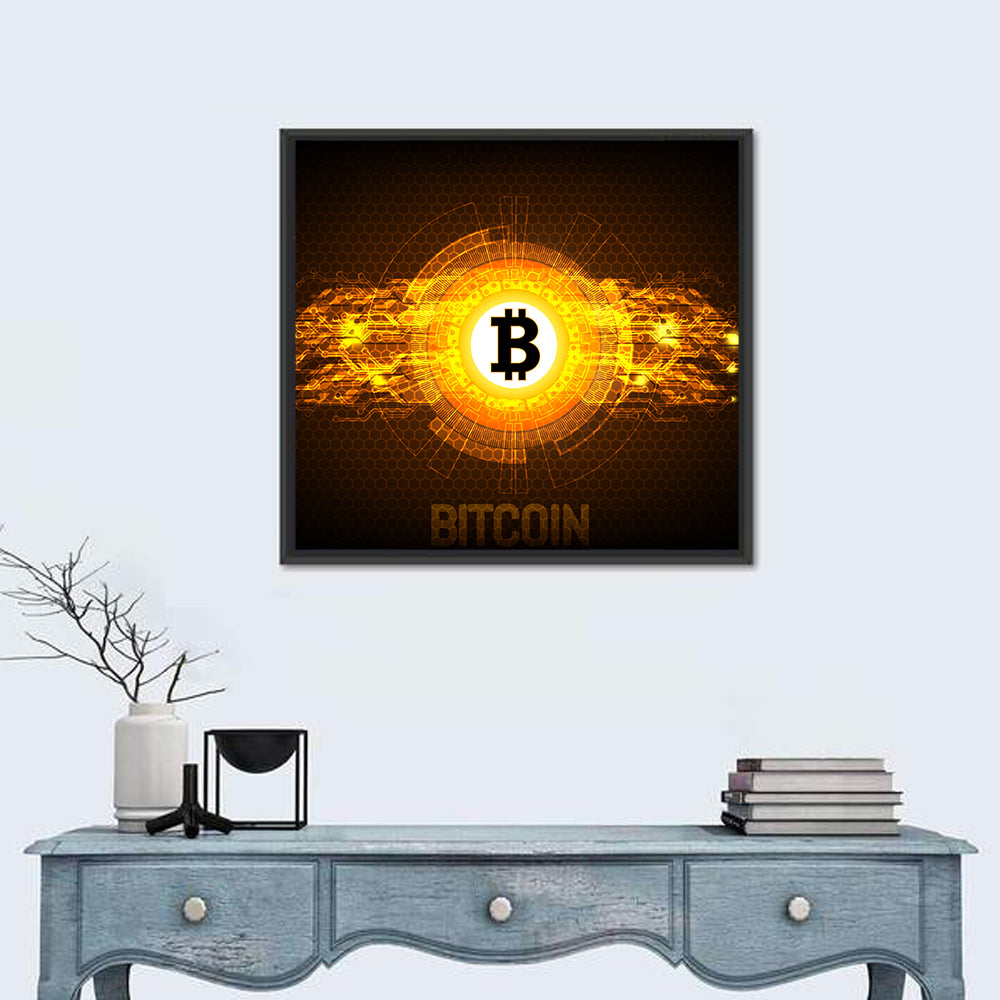 Futuristic Bitcoin Circuit Wall Art