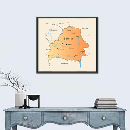 Belarus Cartographic Map Wall Art