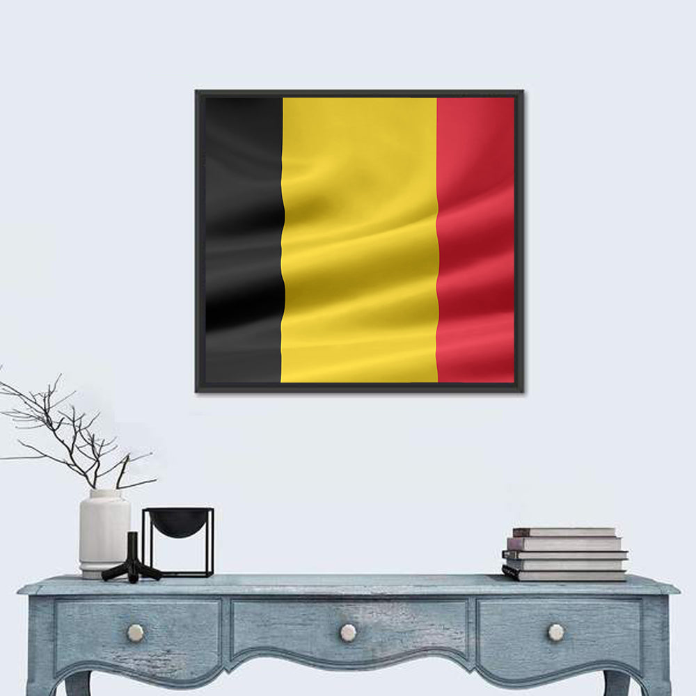 Waving Belgian Flag Wall Art