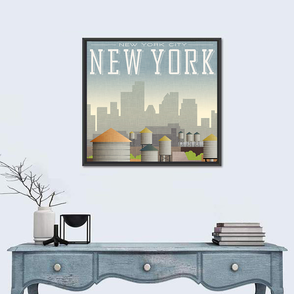 New York Rooftop Skyline Wall Art