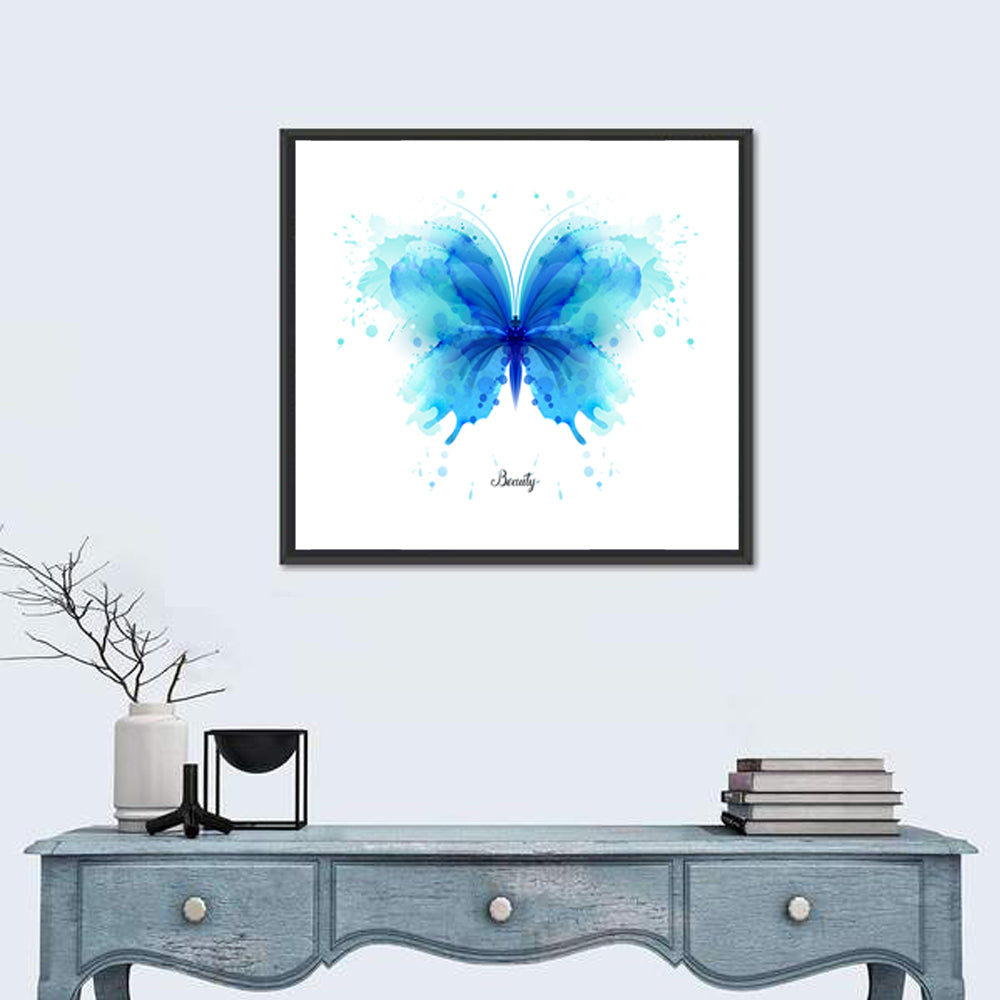 Translucent Blue Butterfly Wall Art