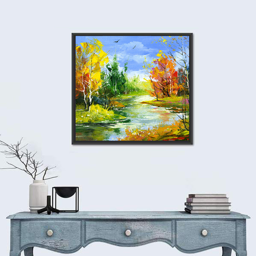 Winding Autumn Stream Wall Art