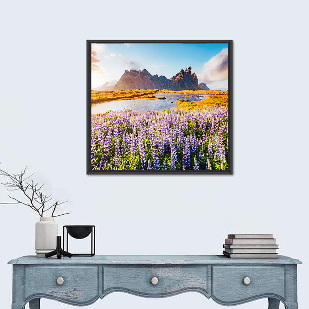 Lupine Fields at Vestrahorn Wall Art