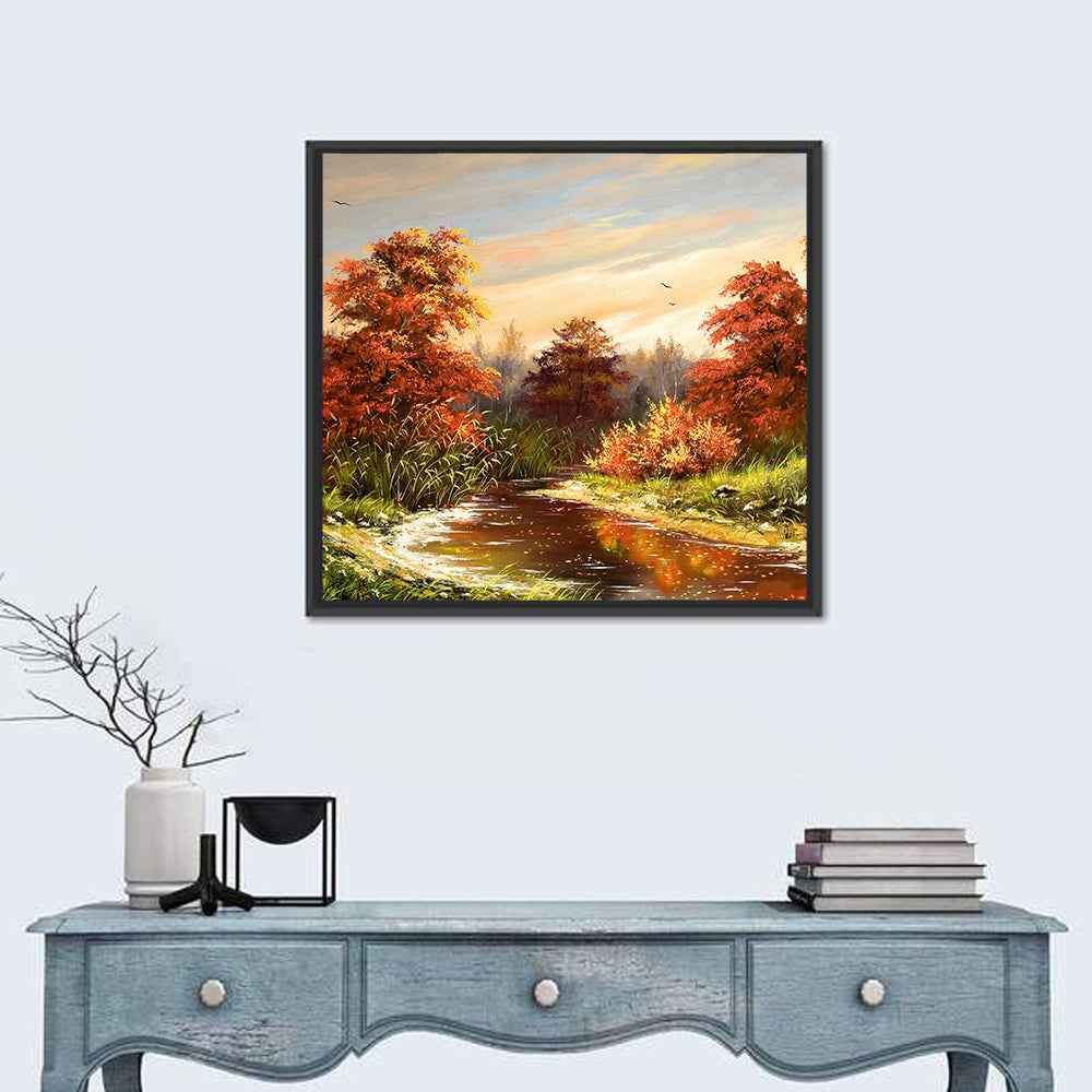 Winding Autumn River Wall Art