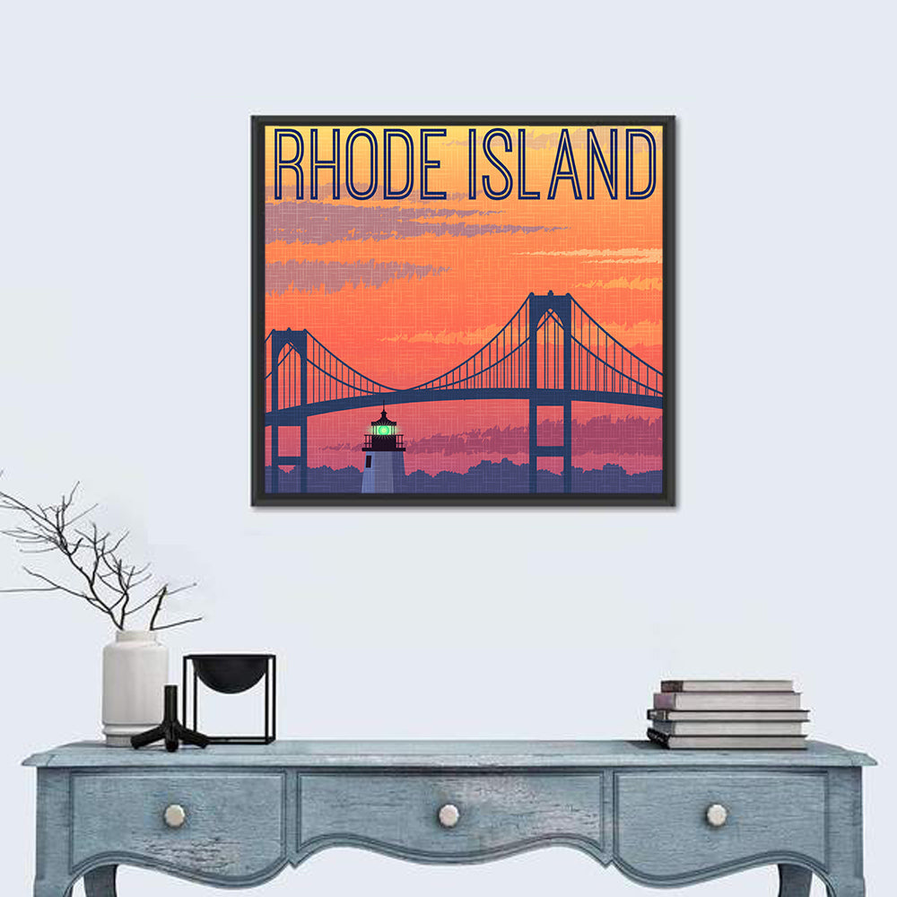 Jamestown Bridge and Lighthouse Wall Art