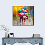 Rain Soaked Cityscape Oil Painting Wall Art