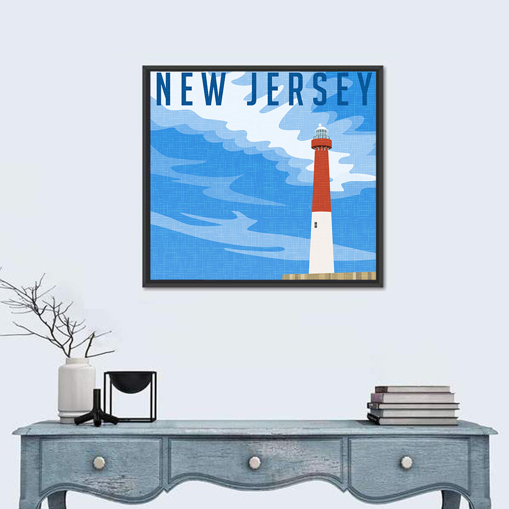 Barnegat Lighthouse, New Jersey Wall Art in a room, square