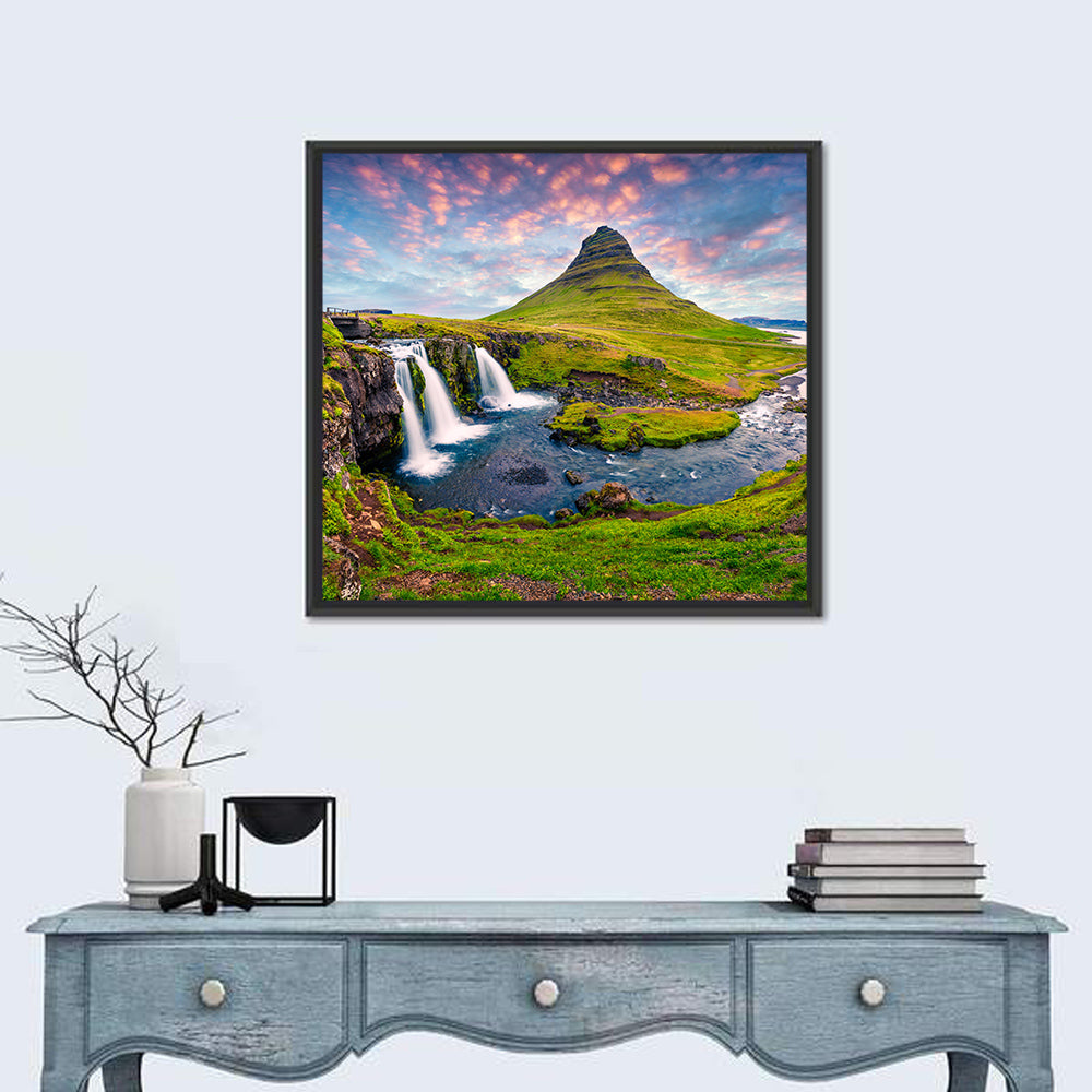 Kirkjufell Peak and Kirkjufellsfoss Wall Art