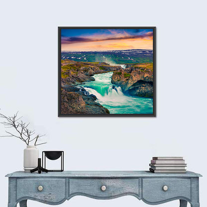 Godafoss Sunset Cascade Wall Art
