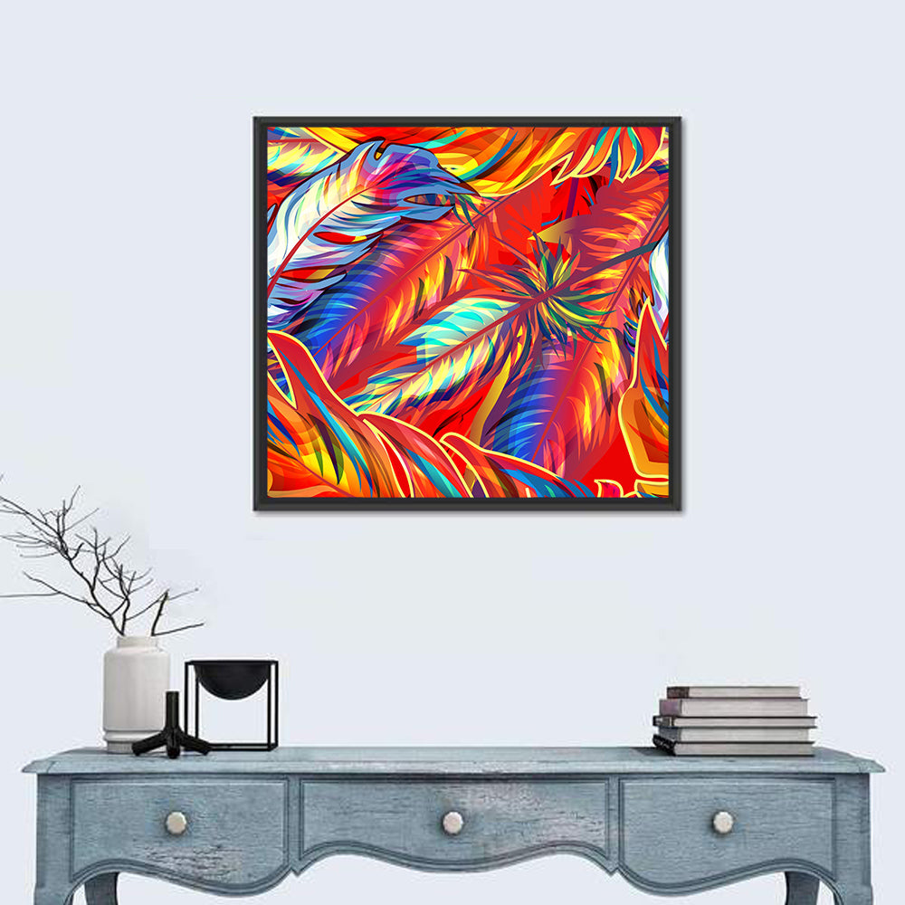 Layered Exotic Feathers Wall Art