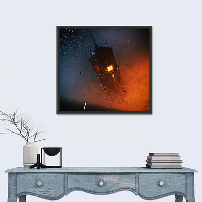 Floating Tower at Night Wall Art