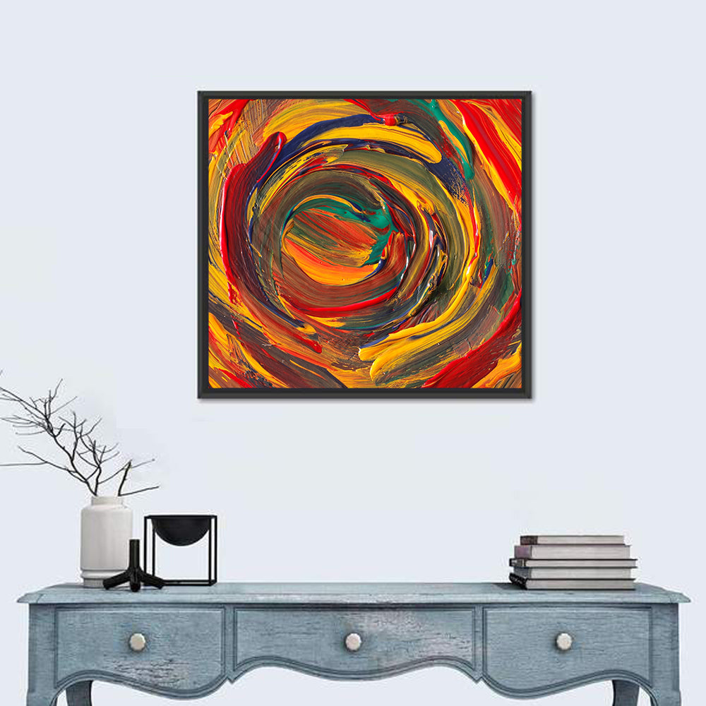 Vibrant Spiral Vortex Abstract Wall Art