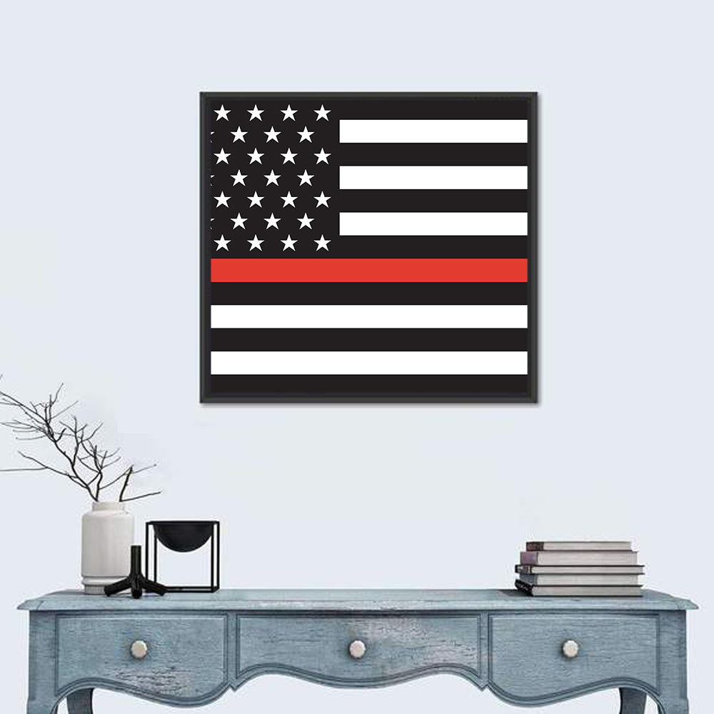 American Flag Minimalist Design Wall Art
