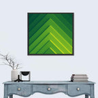Green Chevron Geometric Abstract Wall Art
