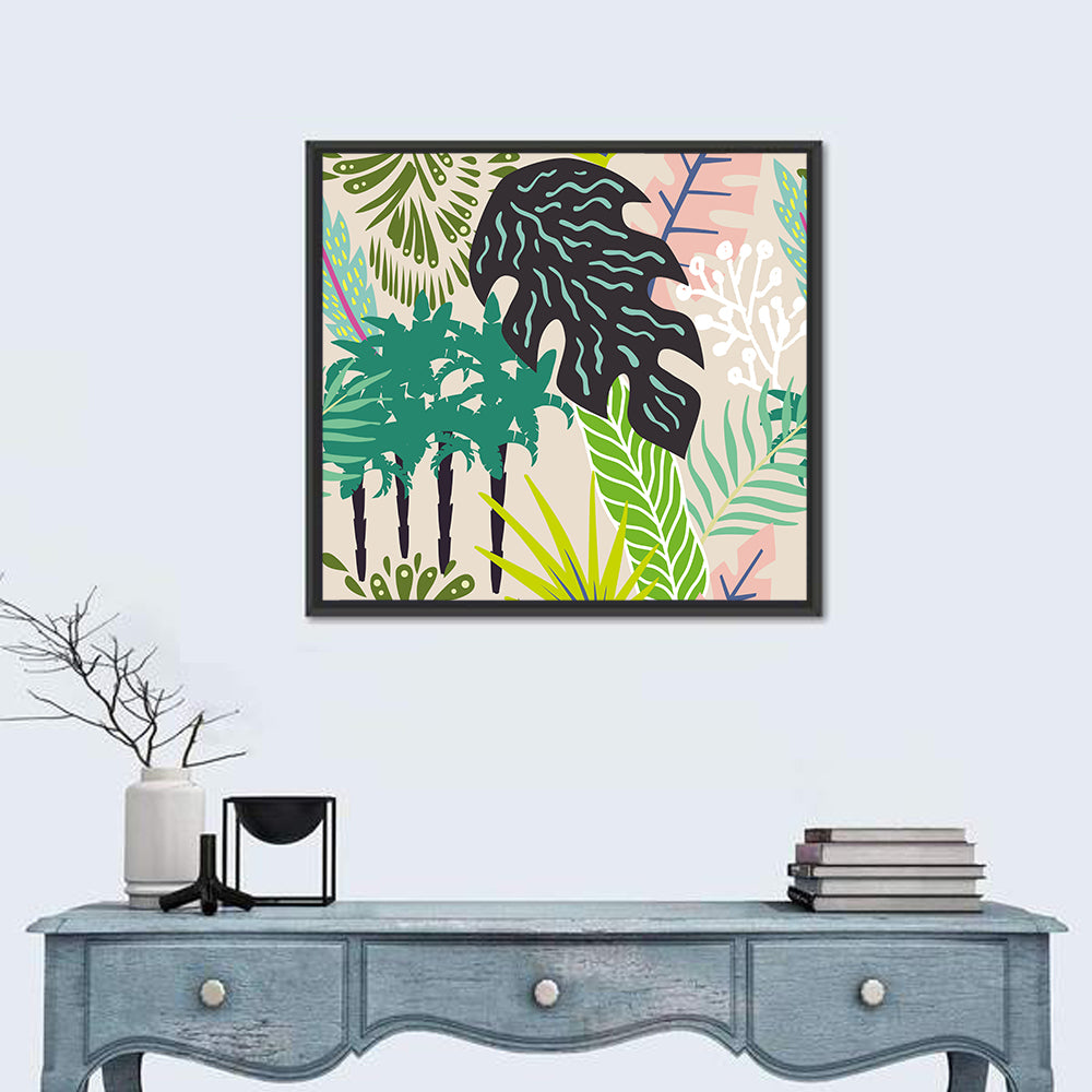 Leaves and Palm Trees Abstract Wall Art