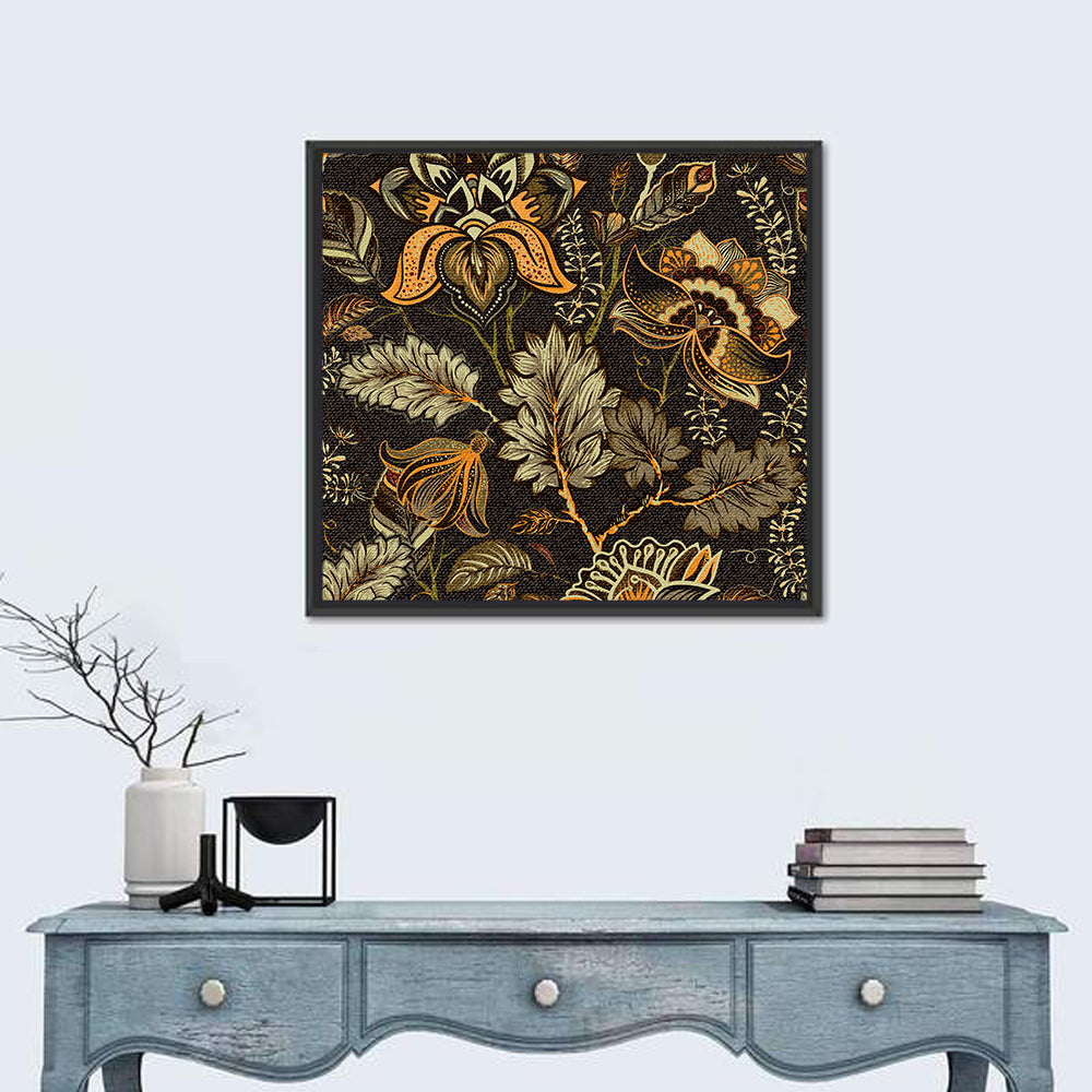 Vintage Ornamental Floral Pattern Wall Art
