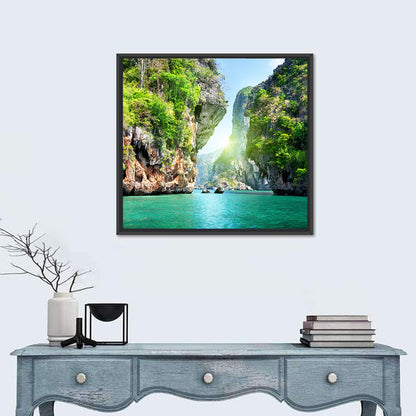 Krabi Cliffs and Teal Sea Wall Art
